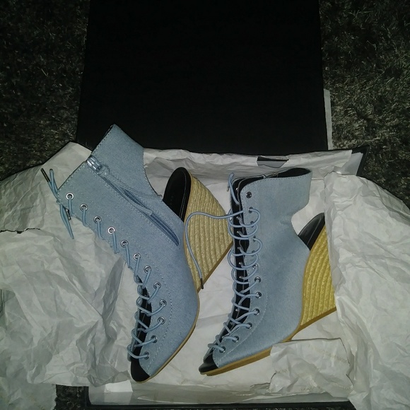 ON SALE Rebecca Minkoff denim wedges - Picture 4 of 6